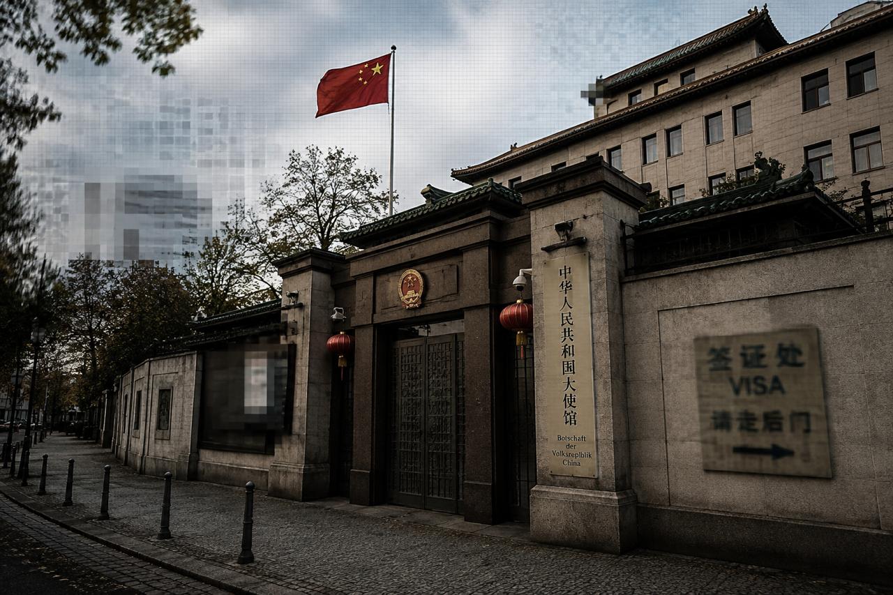 Chinesisches Konsulat bei Nacht